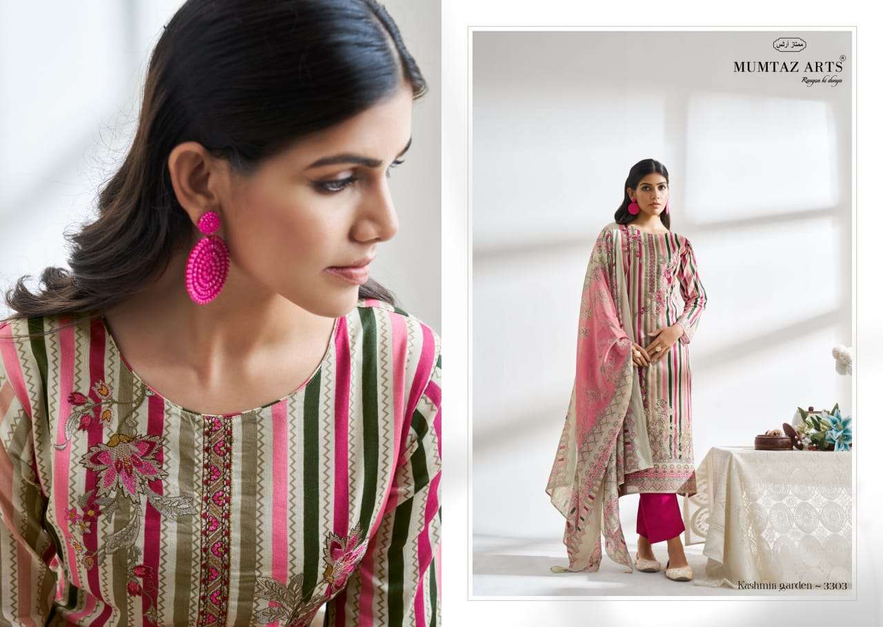 MUMTAZ ARTS KASHMIRI GARDEN PURE LAWN COTTON FANCY SUIT CATALOGUE WHOLESALER 