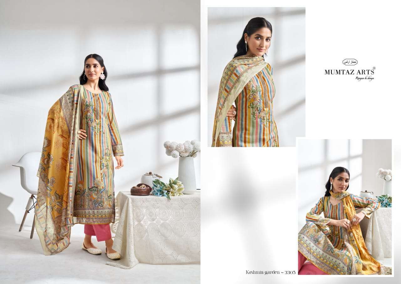 MUMTAZ ARTS KASHMIRI GARDEN PURE LAWN COTTON FANCY SUIT CATALOGUE WHOLESALER 