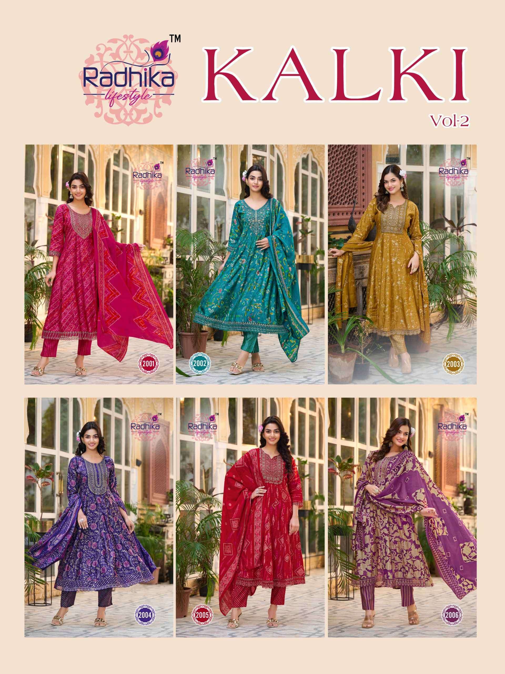 RADHIKA LIFESTYLE KALKI VOL 2 KURTI PANT WITH DUPATTA LATEST CATALOGUE 2024