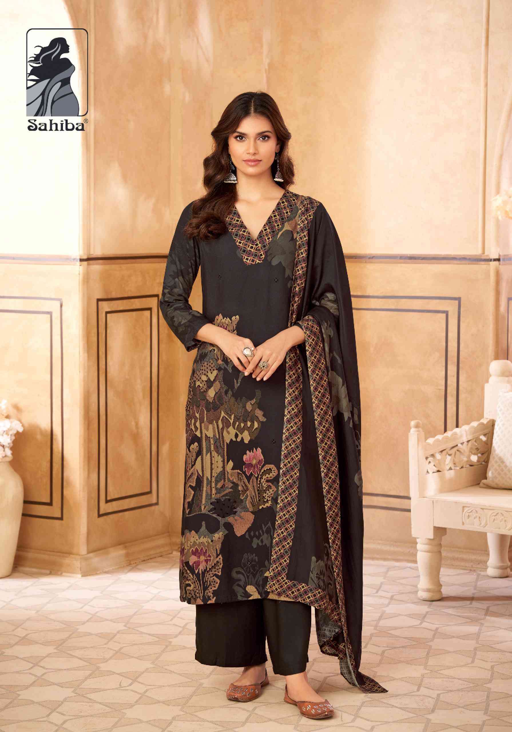 SAHIBA FIRDOUS FANCY MUSLIN SILK LADIES SUIT CATALOGUE WHOLESALER IN SURAT 2024