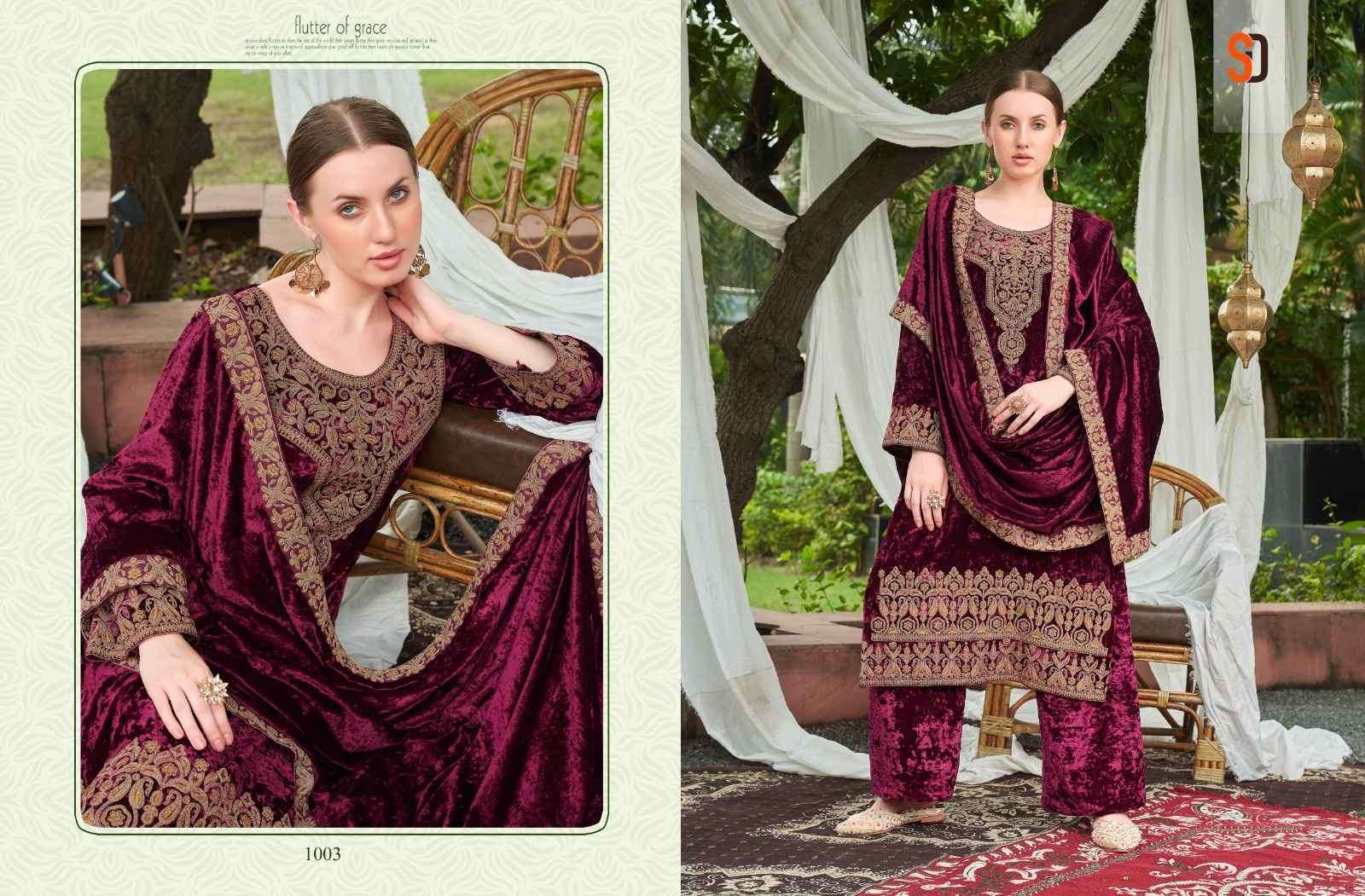 SHRADDHA SENORITA PURE VELVET DESIGNER SUIT CATALOG SUPPLIER IN SURAT 2024