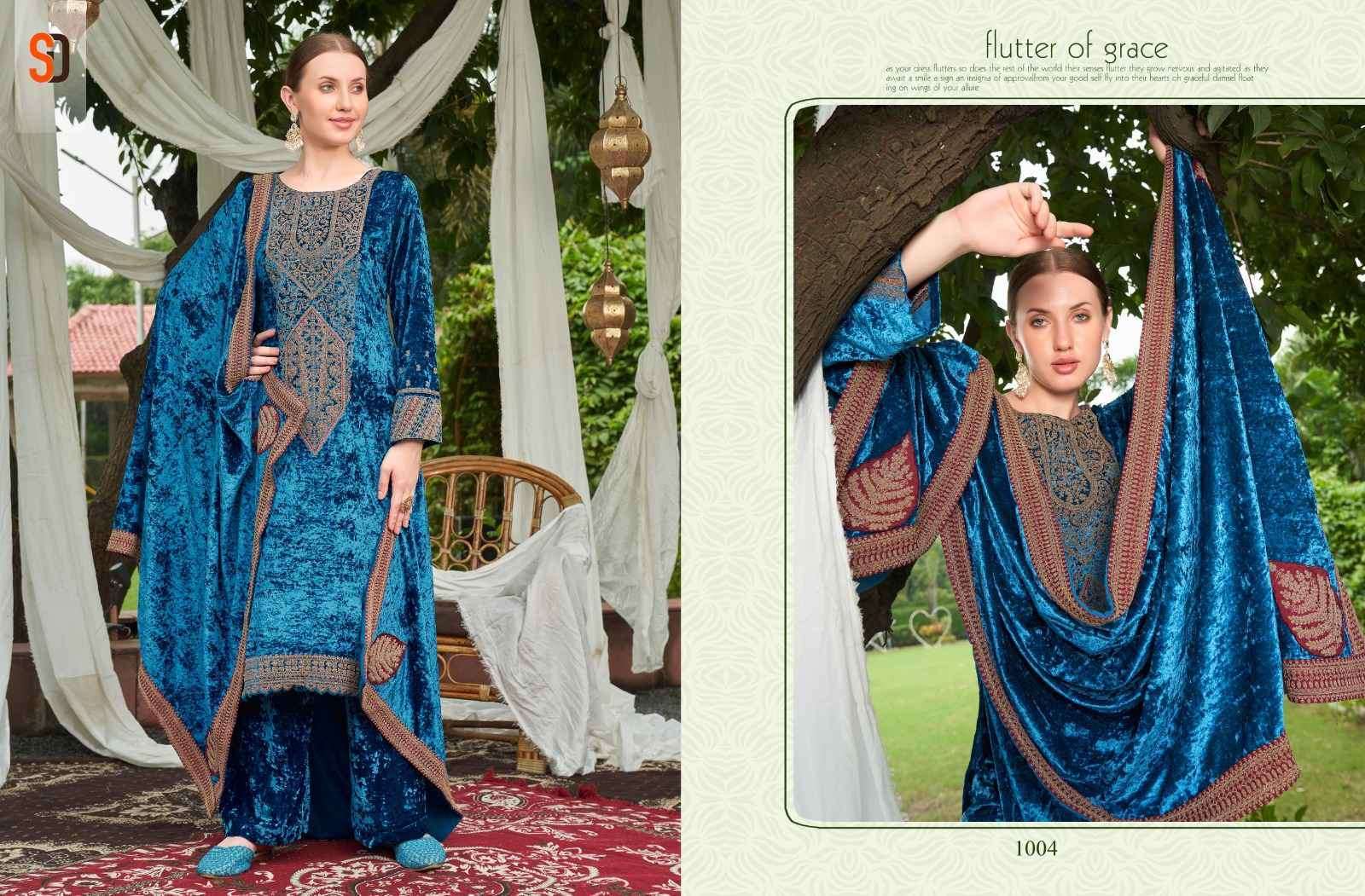 SHRADDHA SENORITA PURE VELVET DESIGNER SUIT CATALOG SUPPLIER IN SURAT 2024