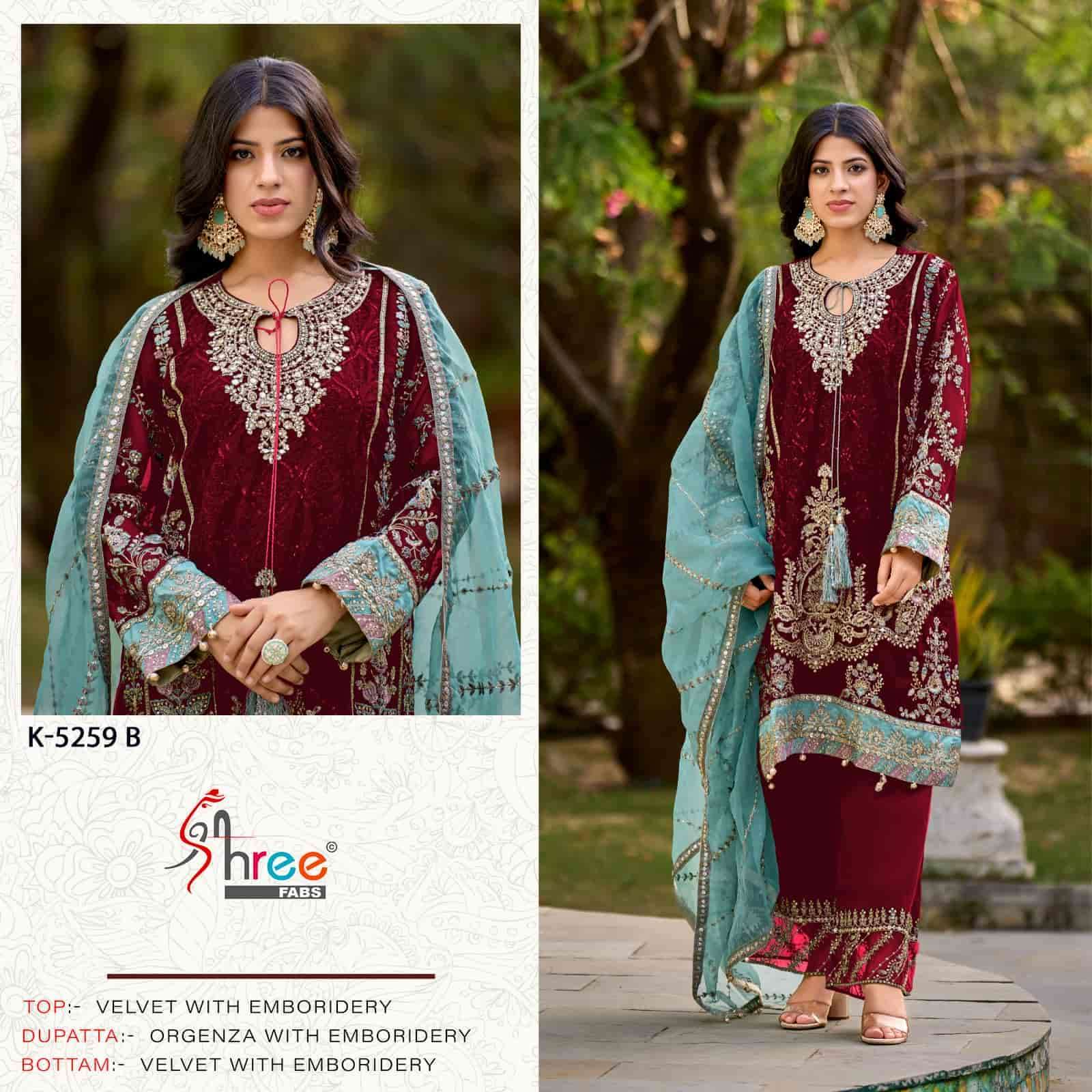 SHREE FAB K 5259 COLORS PAKISTANI STYLE HEAVY WINTER DRESS COLLECTION BEST RATE 