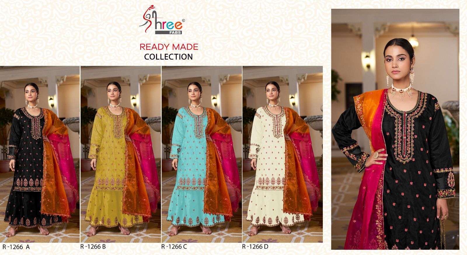 SHREE FAB R 1266 COLORS DESIGNER PALAZOO SUIT PAKISTANI DESIGN 