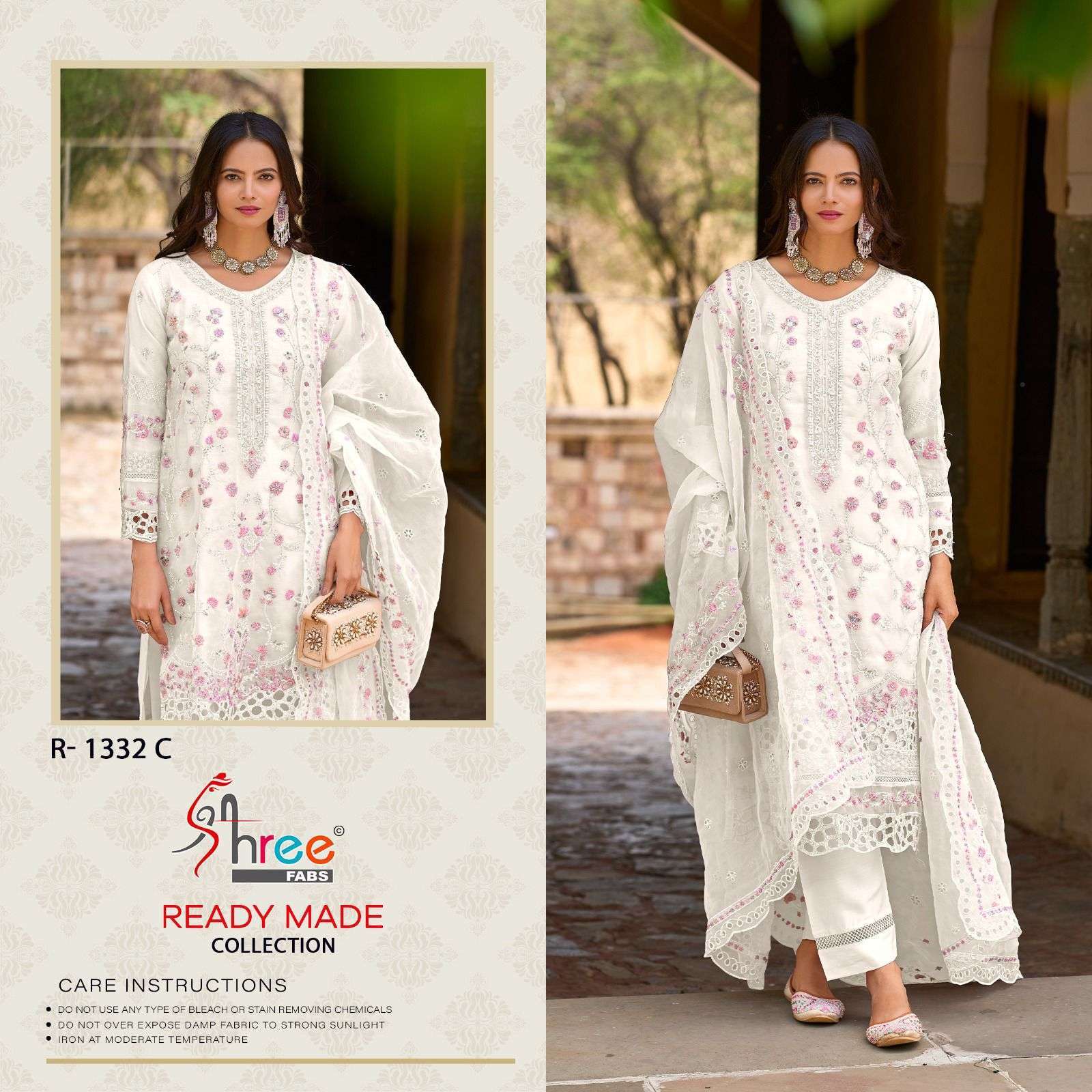 SHREE FAB R 1332 COLORS READYMADE PAKISTANI DESIGNER SUIT ORGANZA DRESS COLLECTION BEST RATE 