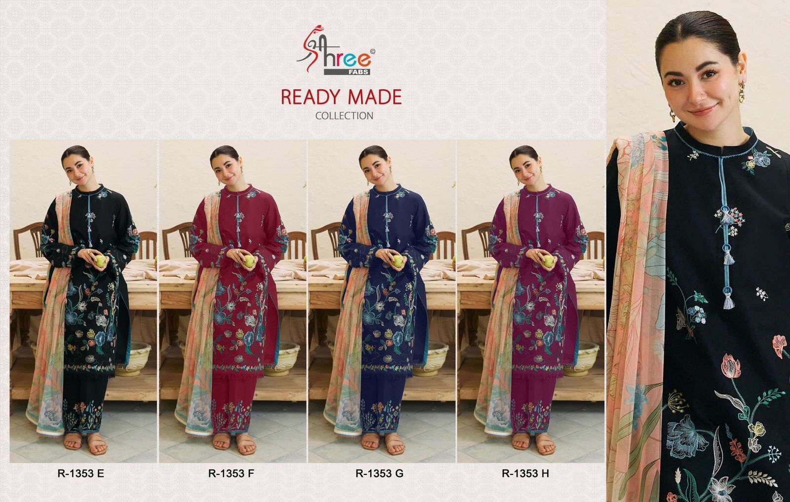 SHREE FAB R 1353 COLORS COTTON PAKISTANI READYMADE SUIT SUPPLIER WHOLESALER 