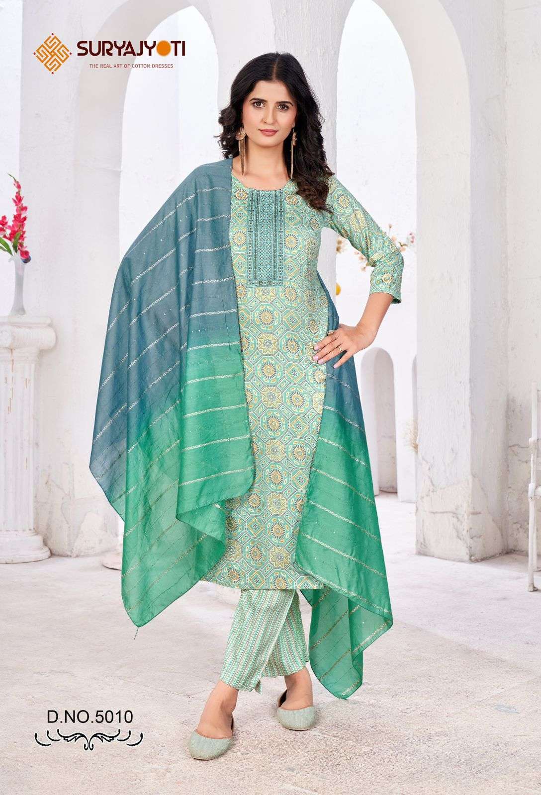 SURYAJYOTI KRITIKA VOL 5 READYMADE FANCY 3 PIECE PAIR CATALOGUE SUPPLIER IN SURAT 2024