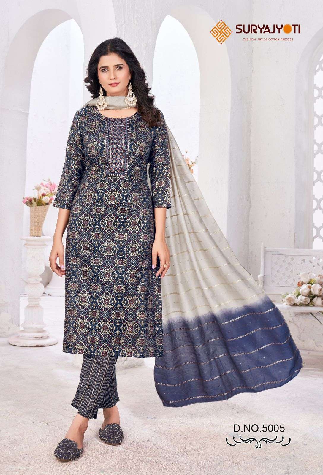 SURYAJYOTI KRITIKA VOL 5 READYMADE FANCY 3 PIECE PAIR CATALOGUE SUPPLIER IN SURAT 2024