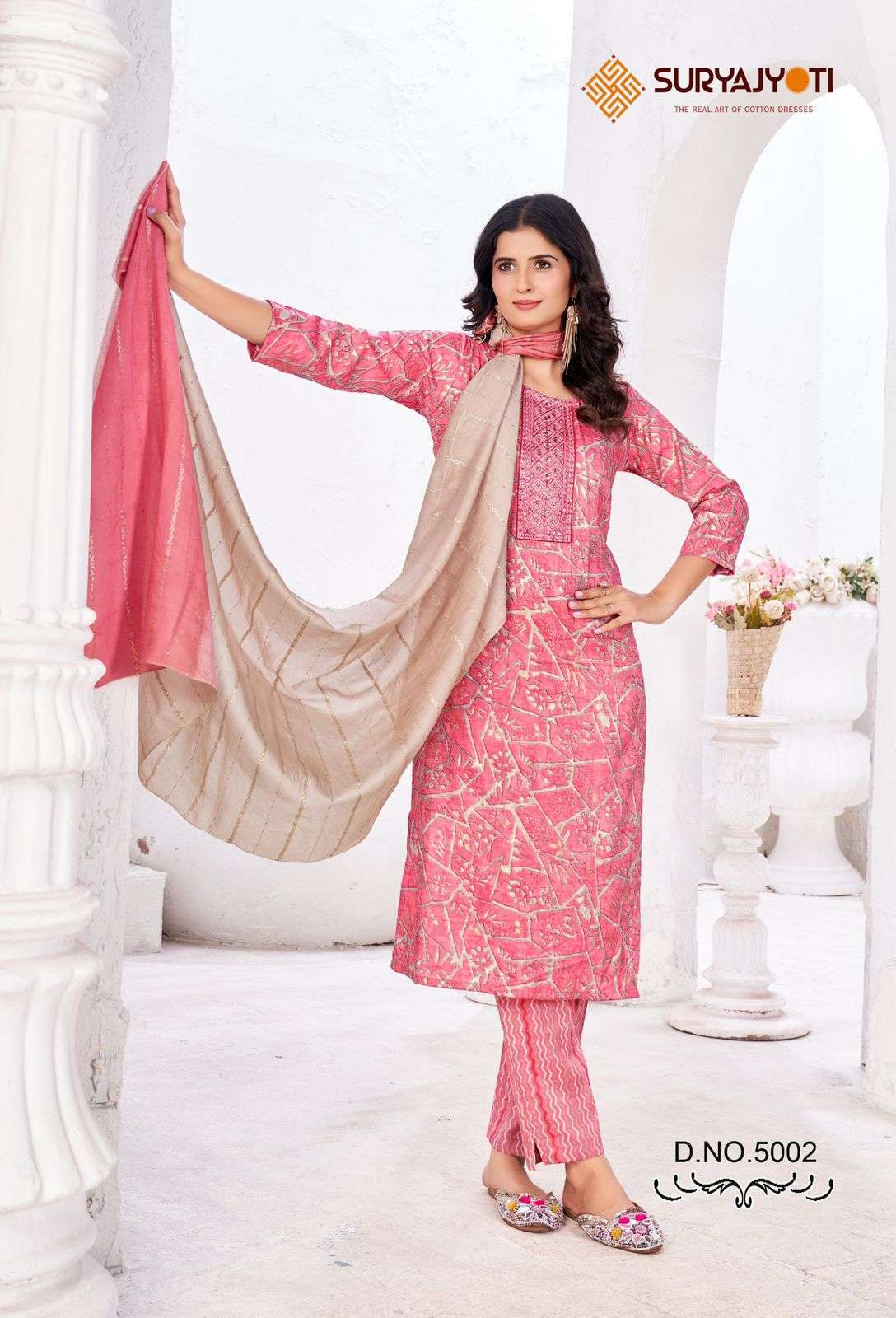 SURYAJYOTI KRITIKA VOL 5 READYMADE FANCY 3 PIECE PAIR CATALOGUE SUPPLIER IN SURAT 2024