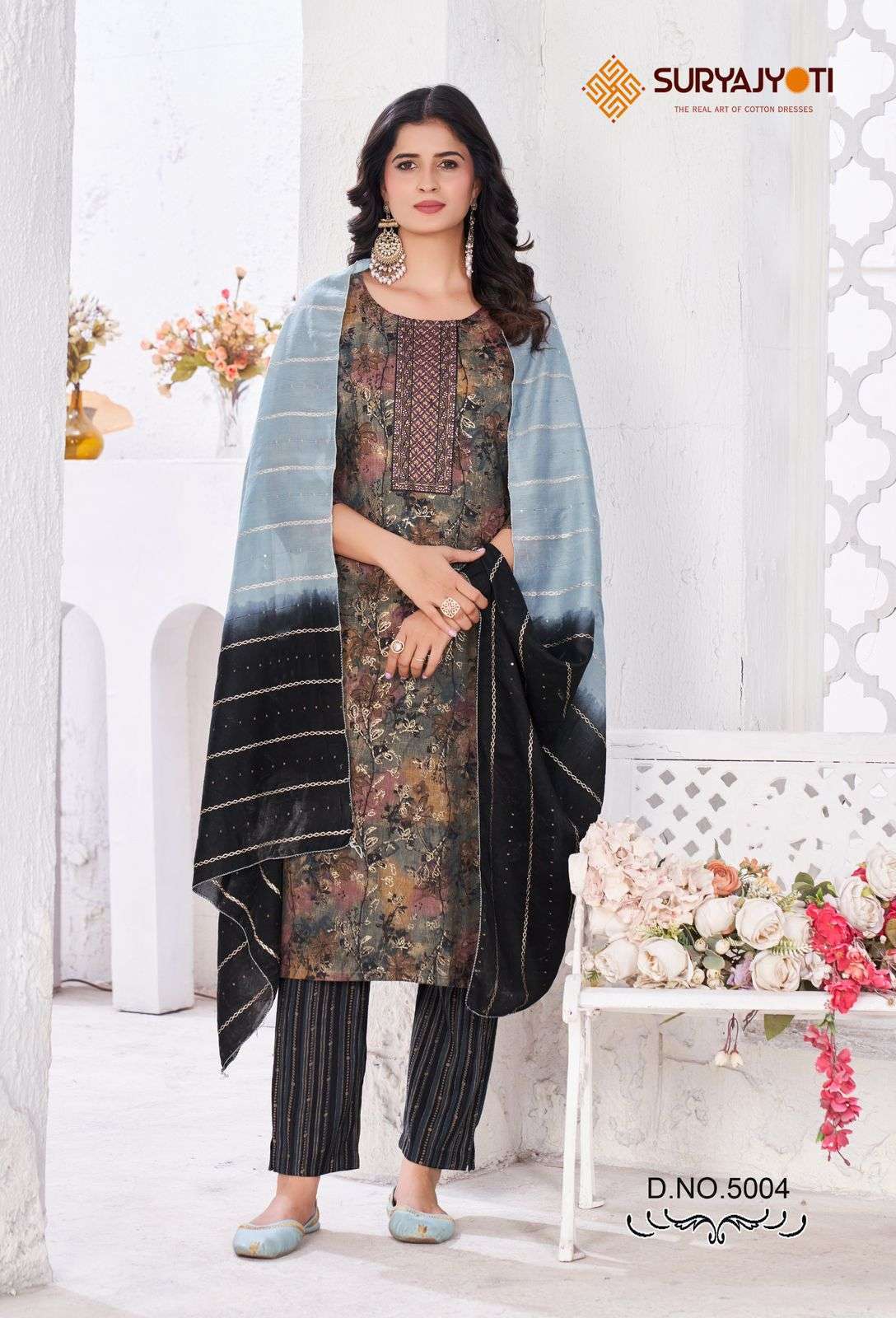 SURYAJYOTI KRITIKA VOL 5 READYMADE FANCY 3 PIECE PAIR CATALOGUE SUPPLIER IN SURAT 2024