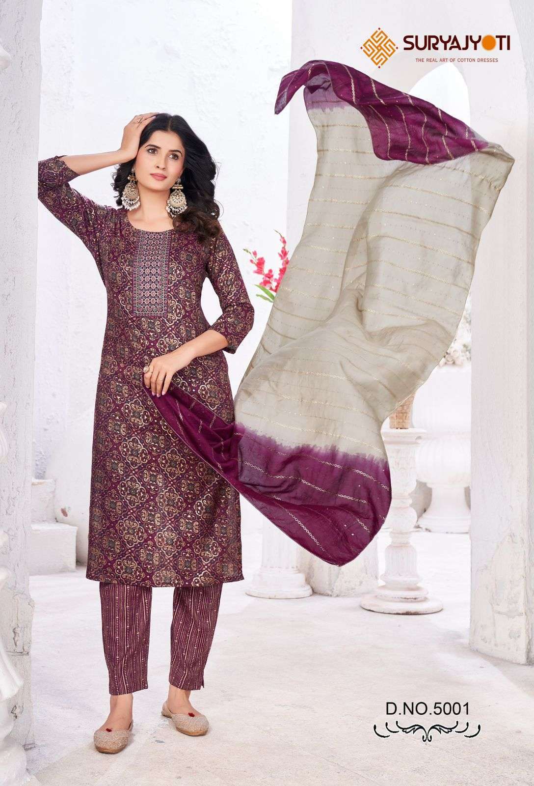 SURYAJYOTI KRITIKA VOL 5 READYMADE FANCY 3 PIECE PAIR CATALOGUE SUPPLIER IN SURAT 2024