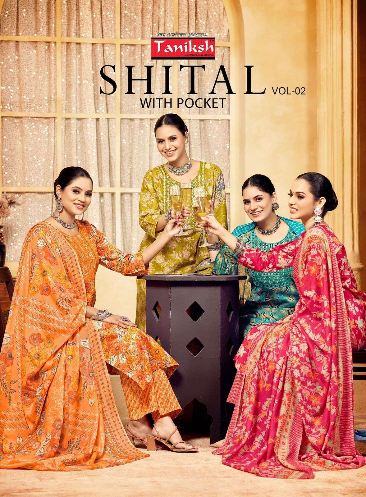 TANIKSH SHITAL VOL 2 COTTON TOP BOTTOM WITH DUPATTA LATEST CATALOGUE EXPORTER 2024