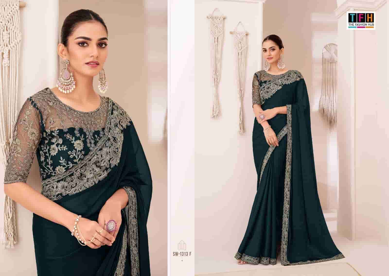 TFH SANDALWOOD 1313 HIT COLORS PARTY WEAR STYLE DESIGNER SAREE COLLCTION WHOLESALE PRICE DEALER 