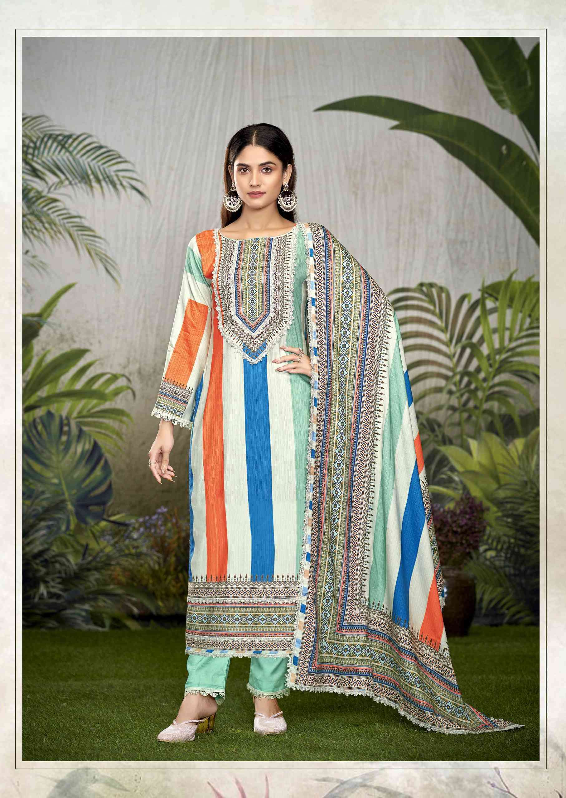 THE HERMITAGE SHOP AZAA LIMITED EDITION FANCY VISCOSE COTTON SUIT SUPPLIER