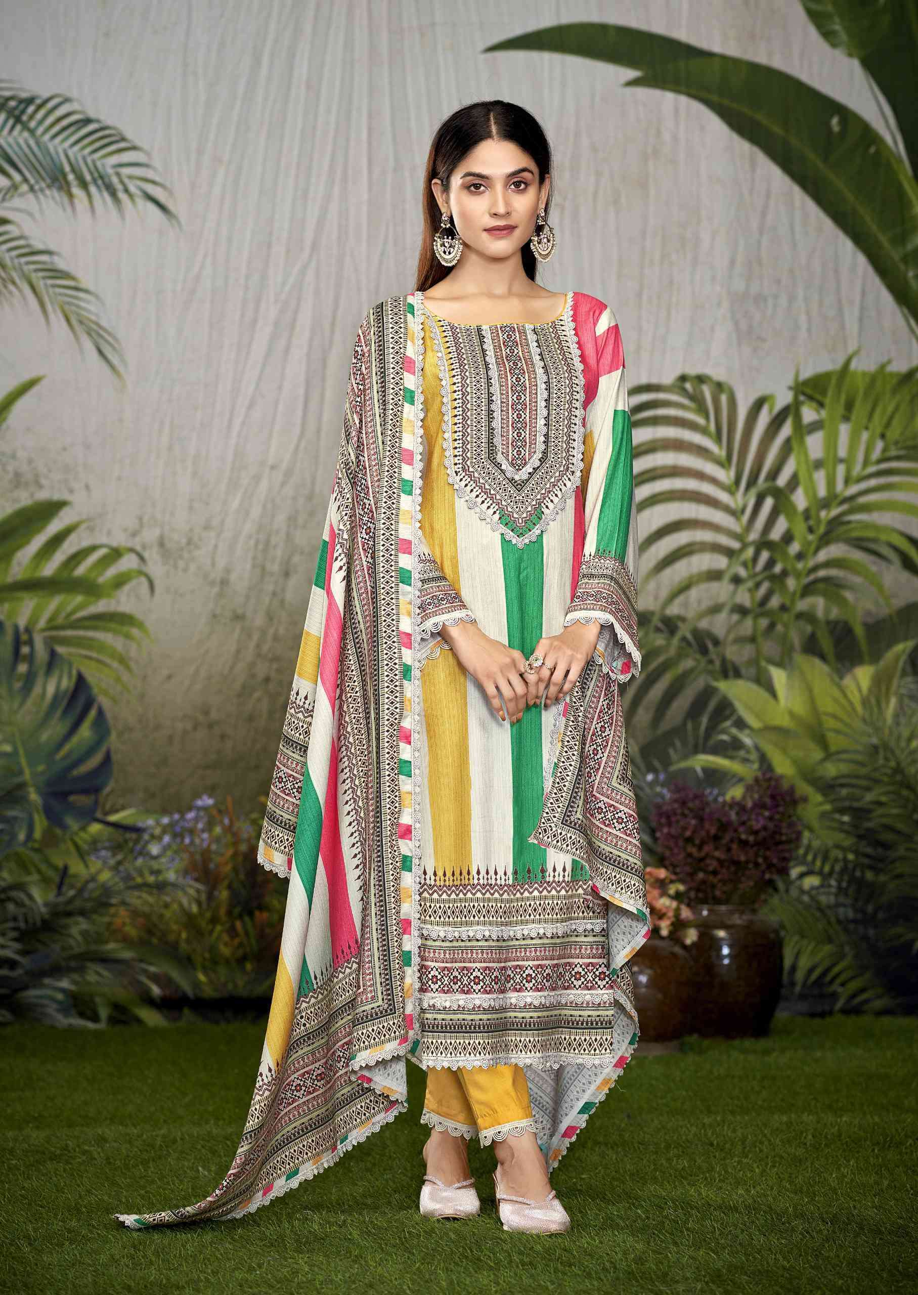 THE HERMITAGE SHOP AZAA LIMITED EDITION FANCY VISCOSE COTTON SUIT SUPPLIER