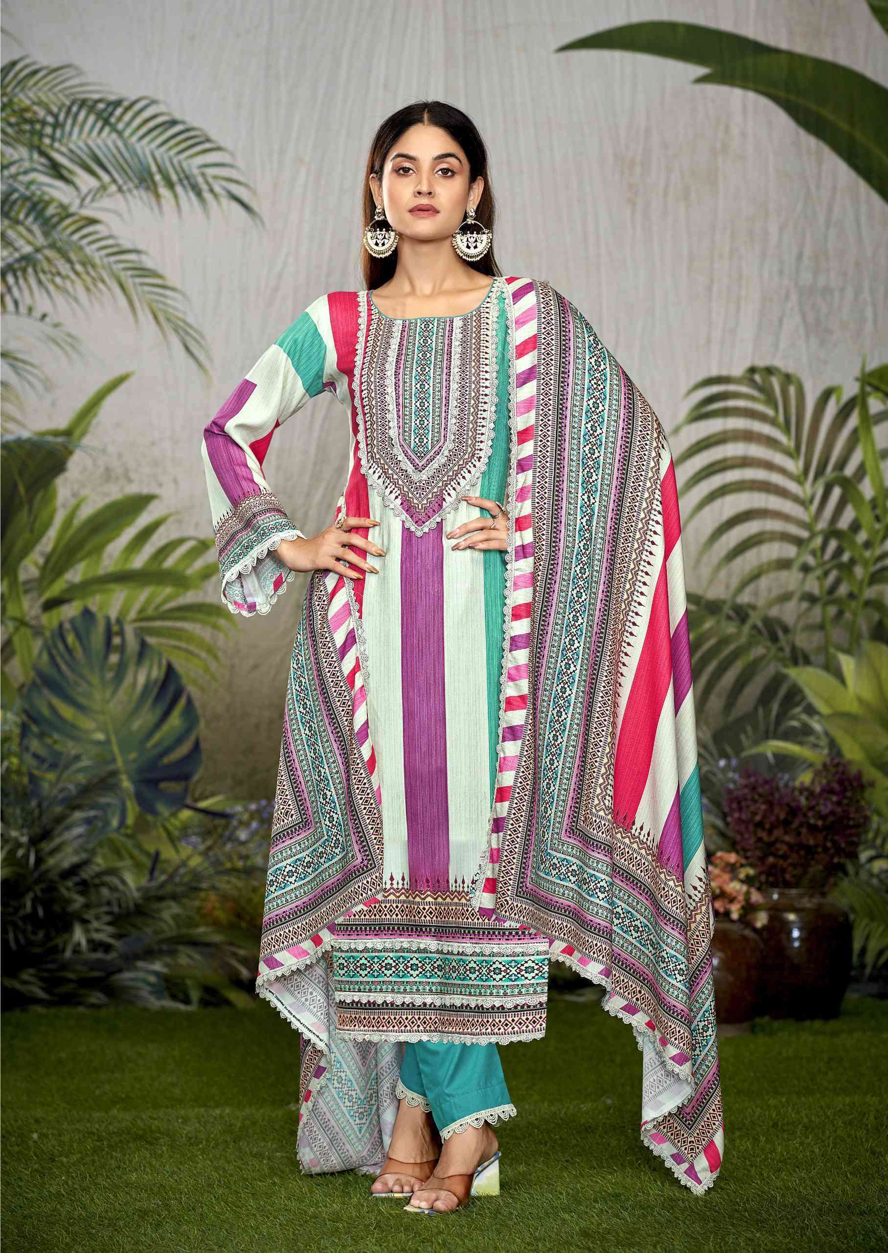 THE HERMITAGE SHOP AZAA LIMITED EDITION FANCY VISCOSE COTTON SUIT SUPPLIER
