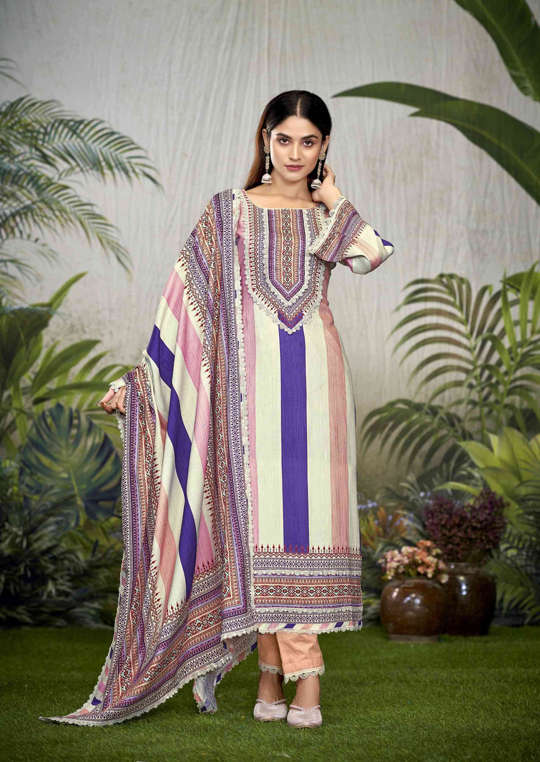 THE HERMITAGE SHOP AZAA LIMITED EDITION FANCY VISCOSE COTTON SUIT SUPPLIER