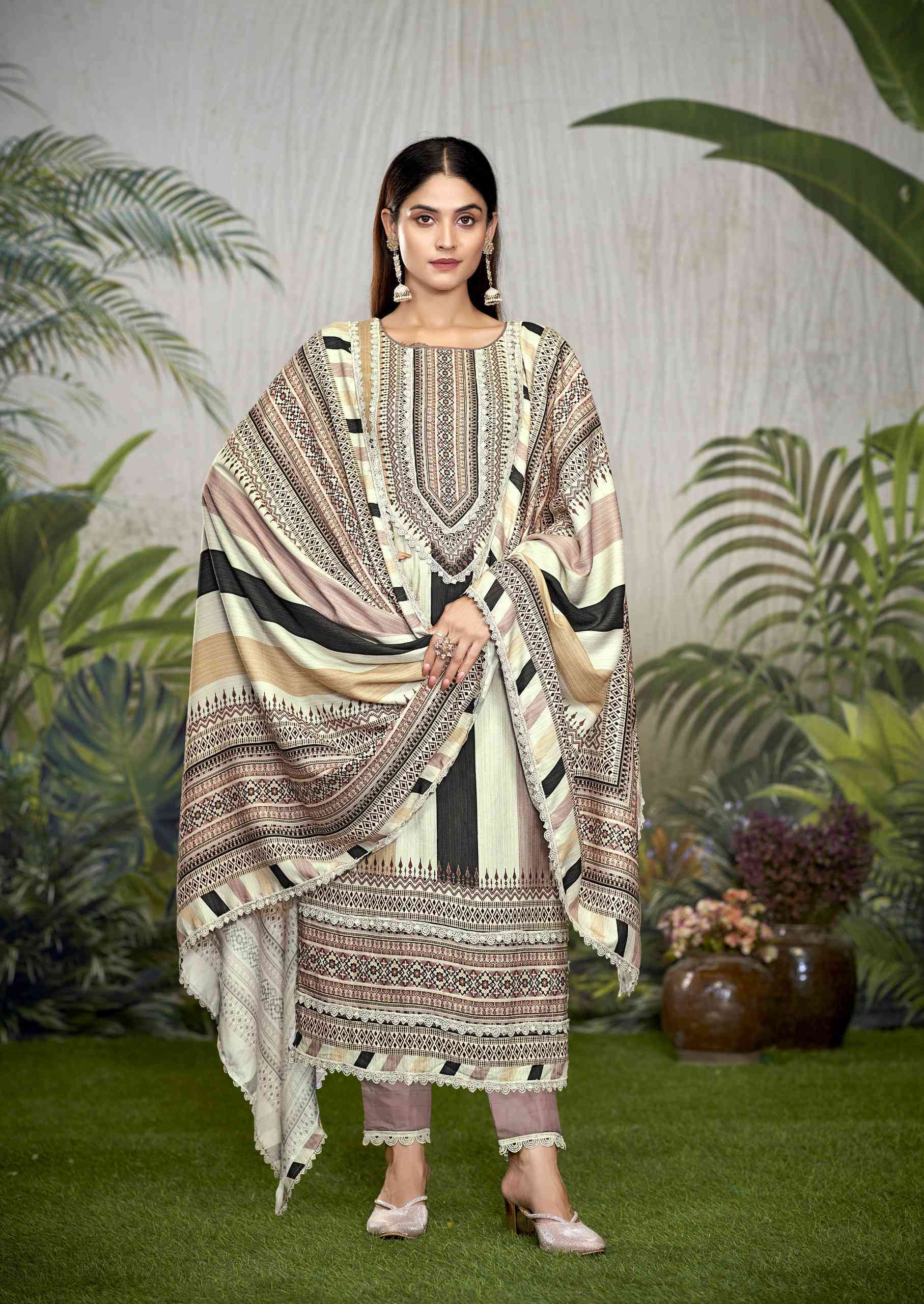 THE HERMITAGE SHOP AZAA LIMITED EDITION FANCY VISCOSE COTTON SUIT SUPPLIER