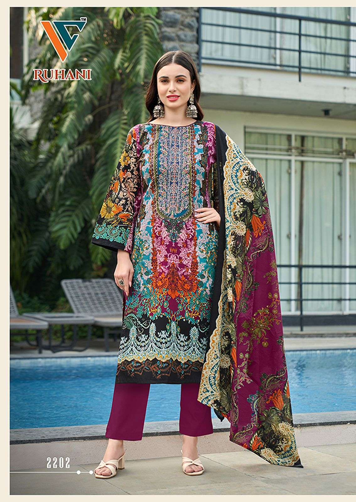 VANDANA FASHION RUHANI VOL 22 FANCY PRINTED COTTON SUIT CATALOGUE WHOLESALE PRICE 