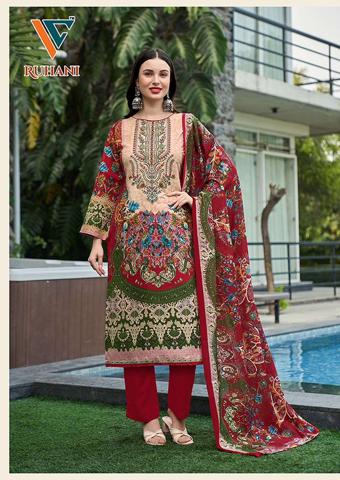 VANDANA FASHION RUHANI VOL 22 FANCY PRINTED COTTON SUIT CATALOGUE WHOLESALE PRICE 