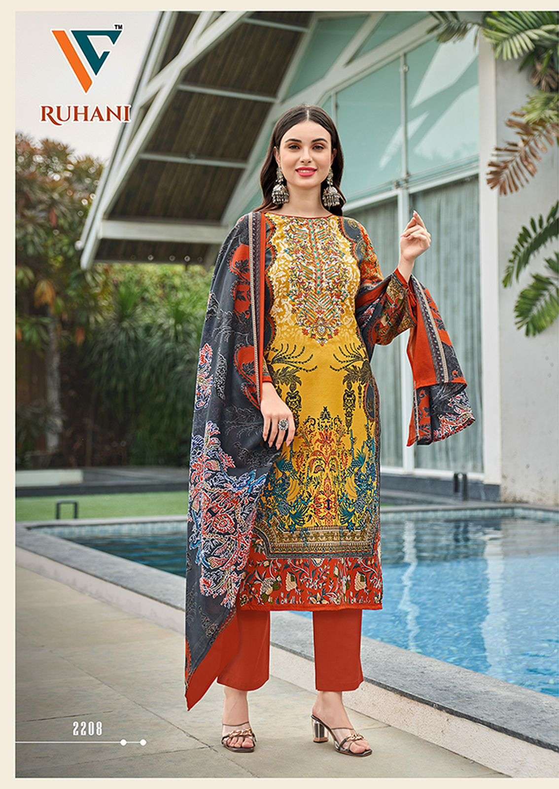 VANDANA FASHION RUHANI VOL 22 FANCY PRINTED COTTON SUIT CATALOGUE WHOLESALE PRICE 