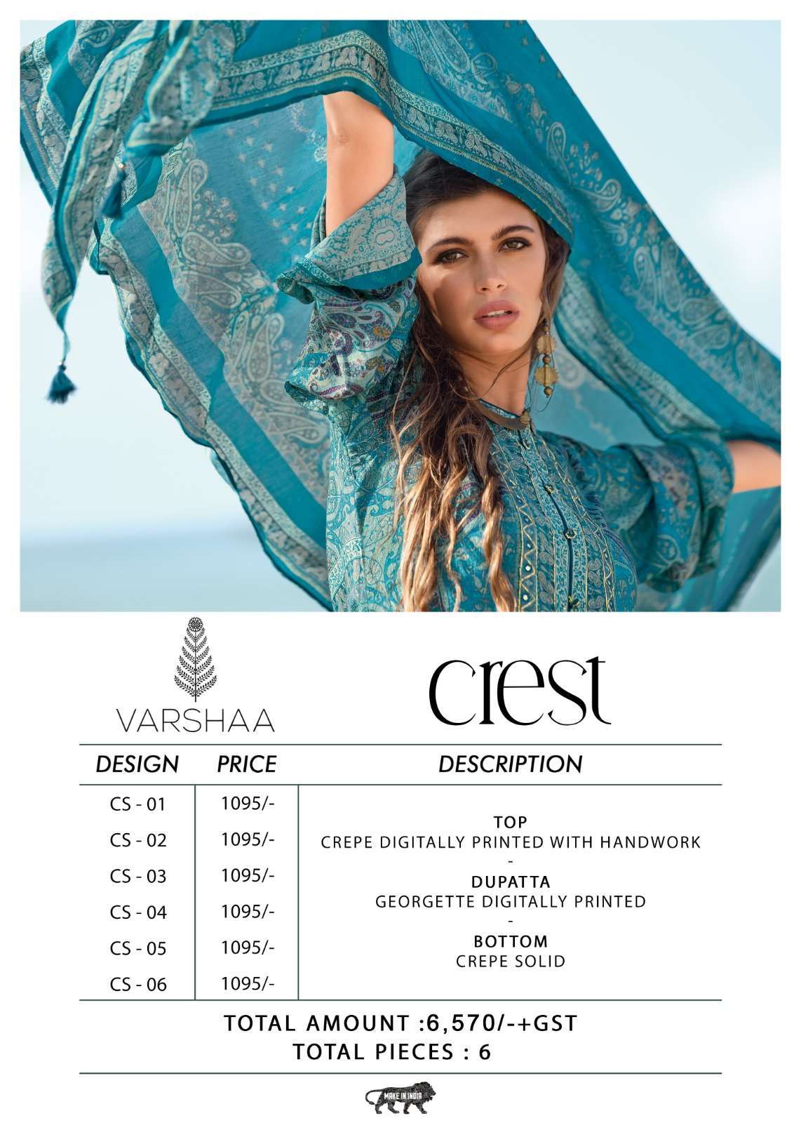 VARSHA CREST DIGITAL PRINTED CRAPE SALWER SUIT CATALOG EXPORTER 2024