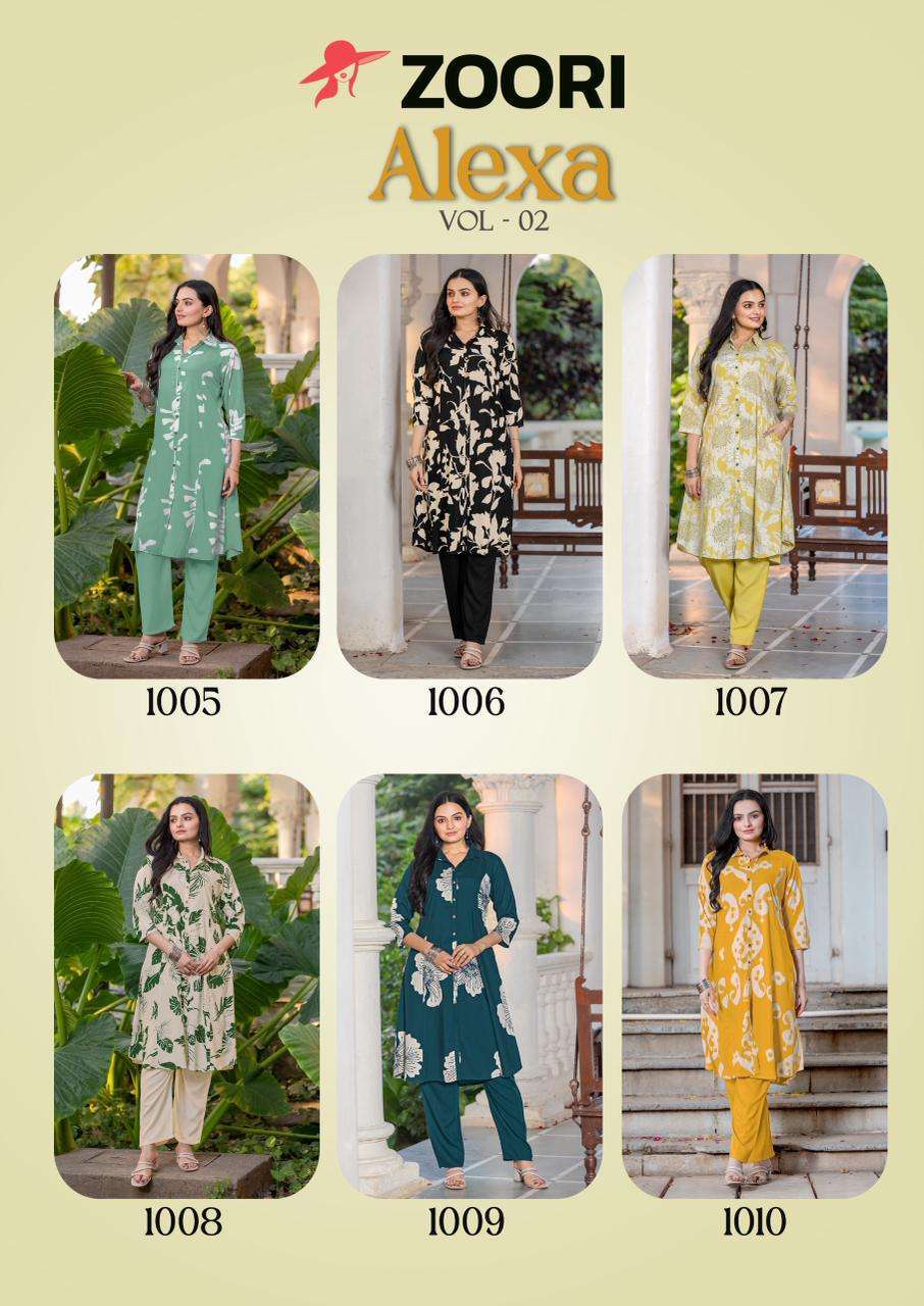 ZOORI ALEXA VOL 2 RAYON PRINTED CORD SET CATALOG WHOLESALE PRICE 