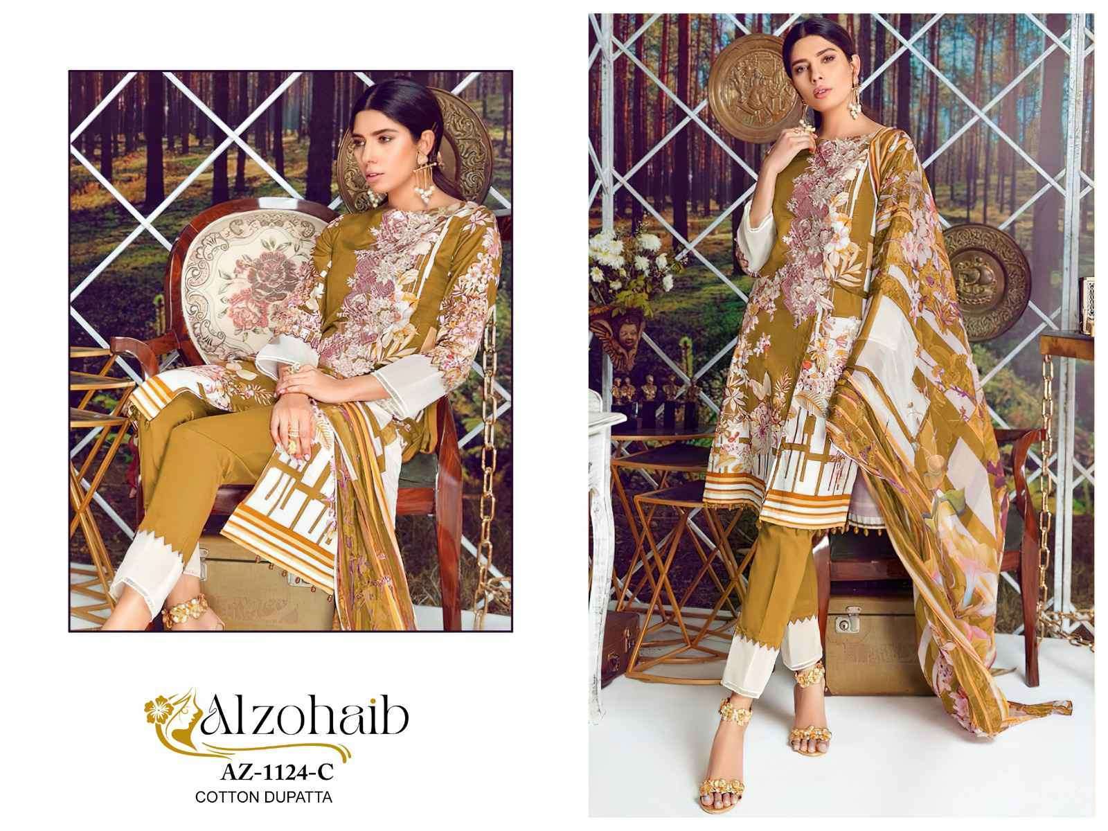 AL ZOHAIB AZ 1124 COLORS PURE COTTON SALWER SUIT PAKISTANI DESIGN 2025