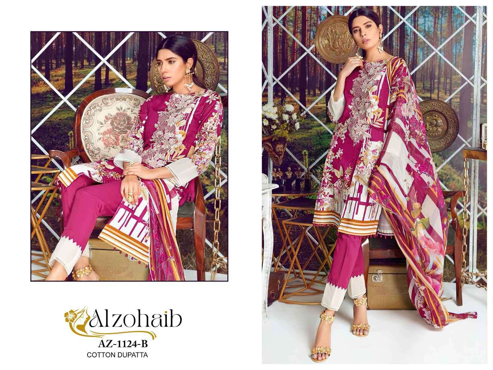 AL ZOHAIB AZ 1124 COLORS PURE COTTON SALWER SUIT PAKISTANI DESIGN 2025