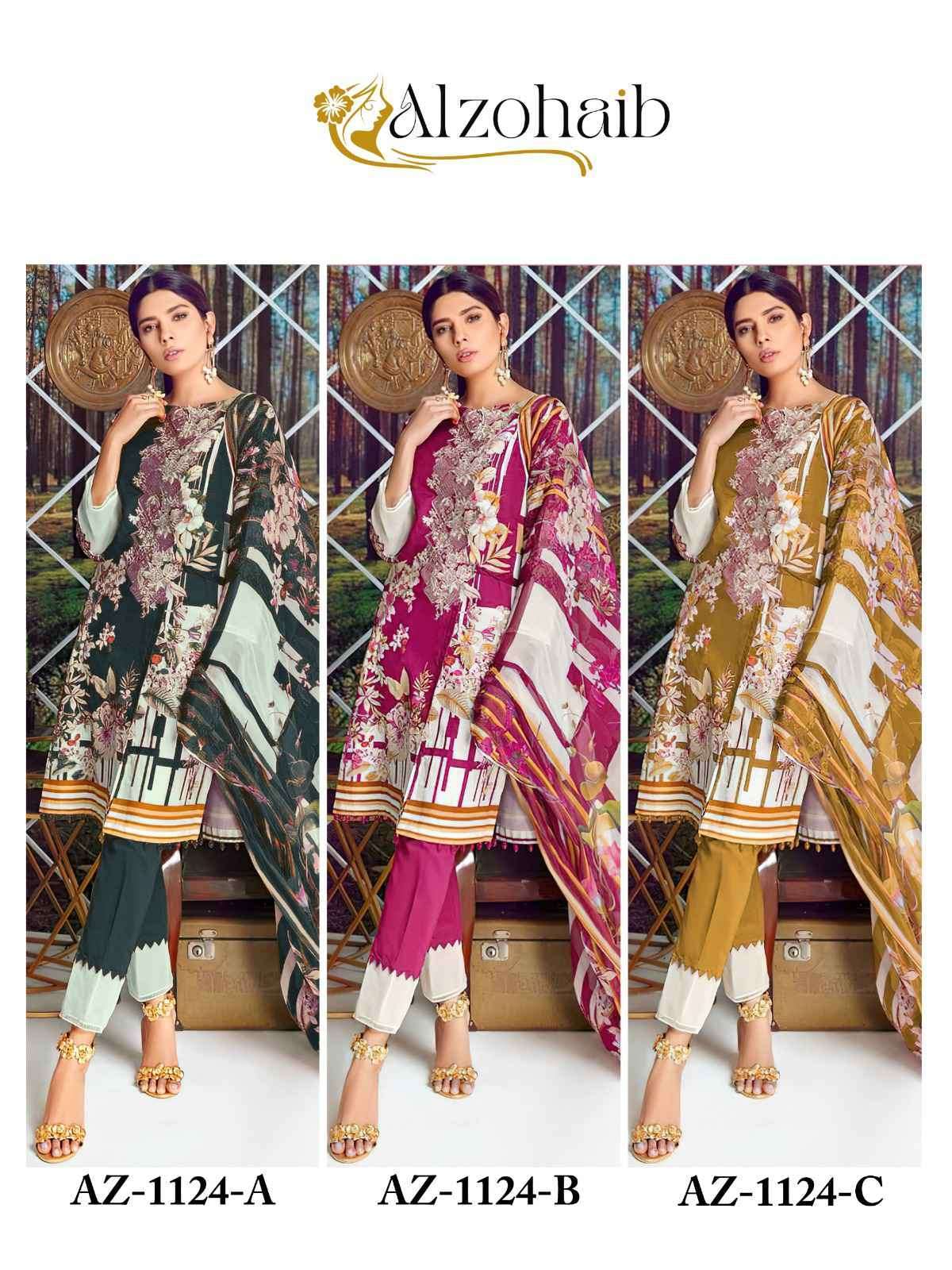 AL ZOHAIB AZ 1124 COLORS PURE COTTON SALWER SUIT PAKISTANI DESIGN 2025
