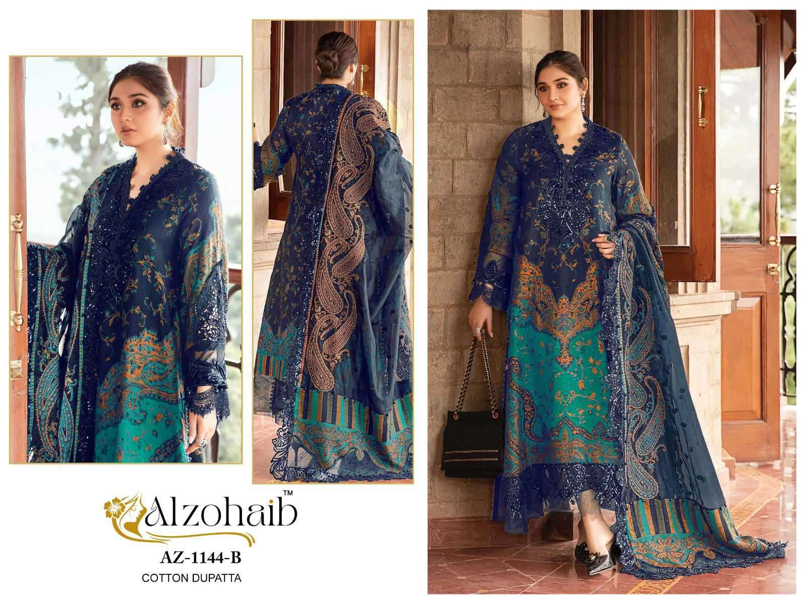 AL ZOHAIB AZ 1144 COLORS PAKISTANI PURE COTTON SUIT SUPPLIER BEST RATE DEALER 2025