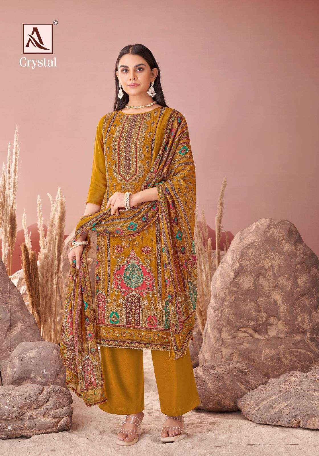 ALOK SUIT CRYSTAL FANCY VISCOSE ORGANZA SUIT CATALOG SUPPLIER 2025