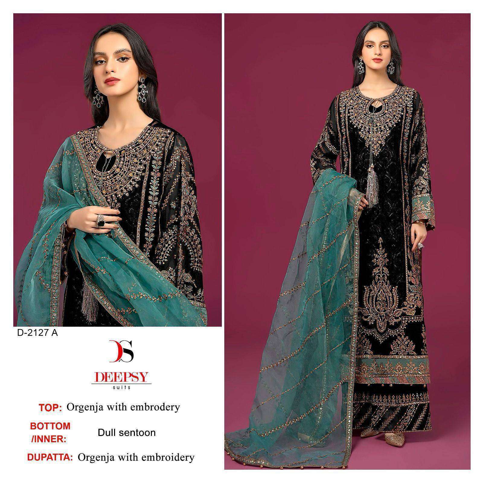 DEEPSY 2127 COLORS PARTYWEAR ORGANZA EMBROIDERY WORK PAKISTANI SUIT WHOLESALER 2024