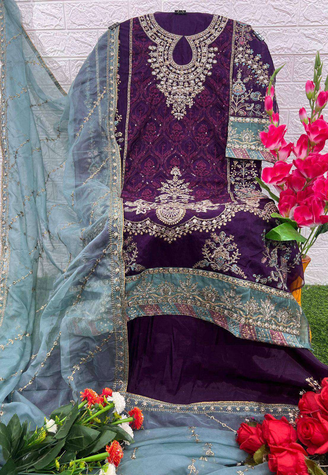 DEEPSY 2127 COLORS PARTYWEAR ORGANZA EMBROIDERY WORK PAKISTANI SUIT WHOLESALER 2024