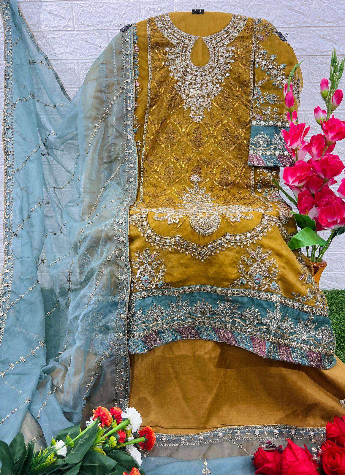DEEPSY 2127 COLORS PARTYWEAR ORGANZA EMBROIDERY WORK PAKISTANI SUIT WHOLESALER 2024