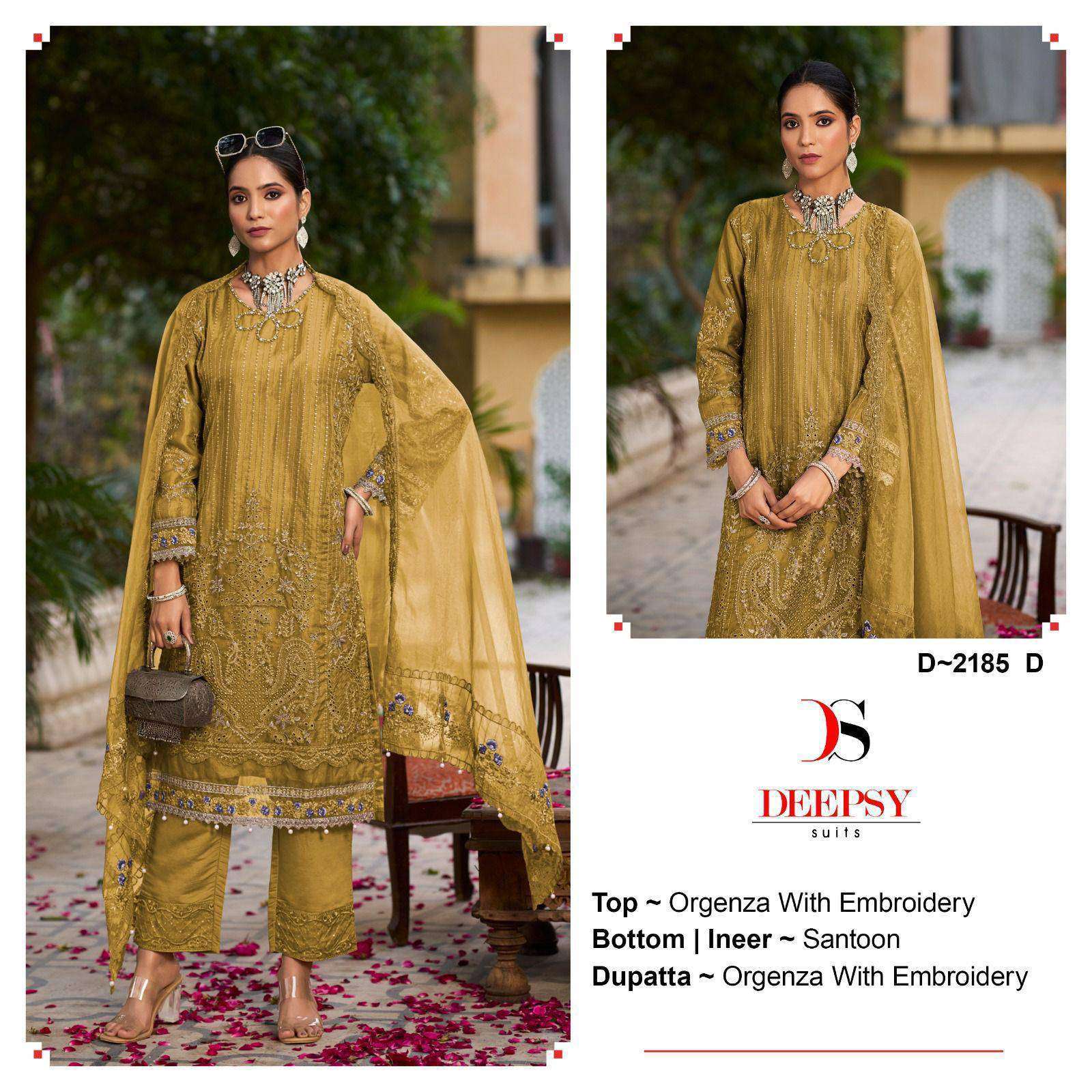 DEEPSY D 2185 COLORS DESIGNER PAKISTANI ORGANZA SUIT EXPORTER 2025