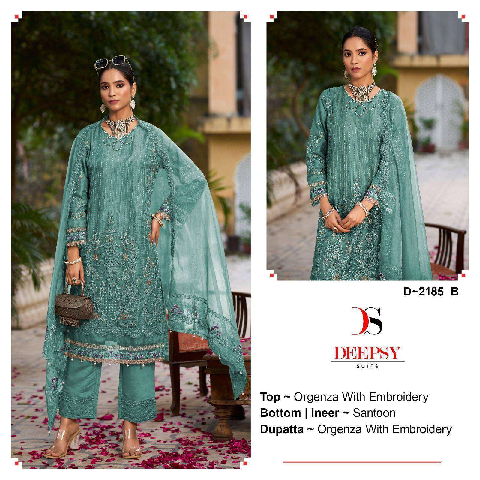 DEEPSY D 2185 COLORS DESIGNER PAKISTANI ORGANZA SUIT EXPORTER 2025