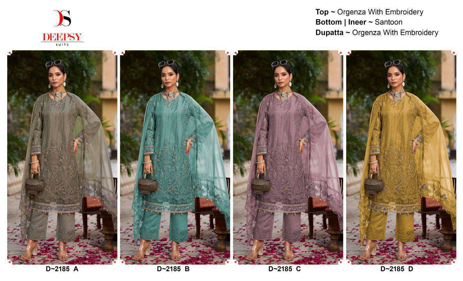 DEEPSY D 2185 COLORS DESIGNER PAKISTANI ORGANZA SUIT EXPORTER 2025