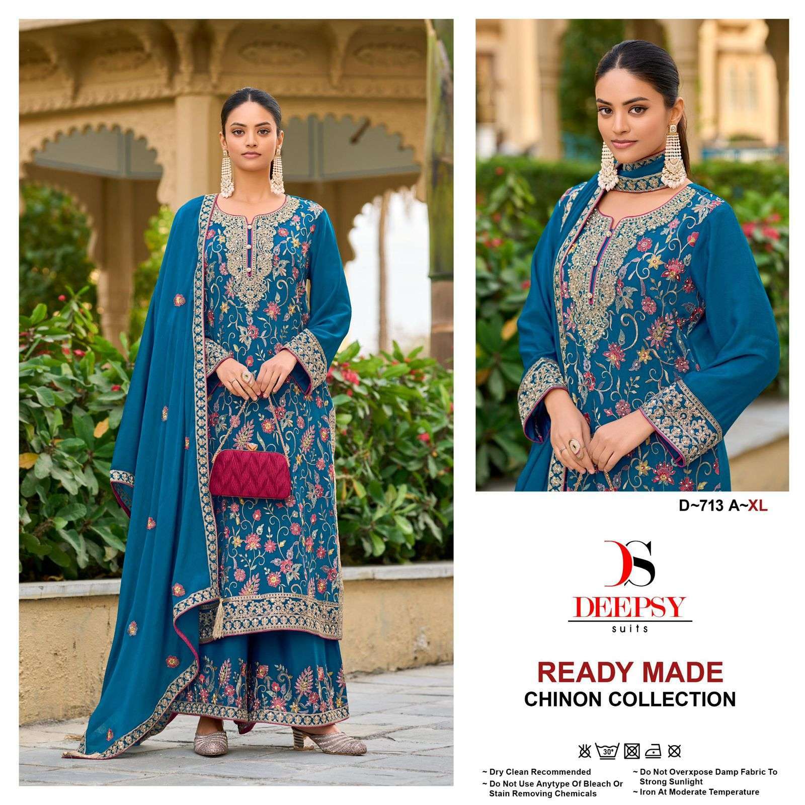 DEEPSY D 713 COLORS DESIGNER CHINON DRESS PARTYWEAR COLLECTION BEST RATE DEALER 2025