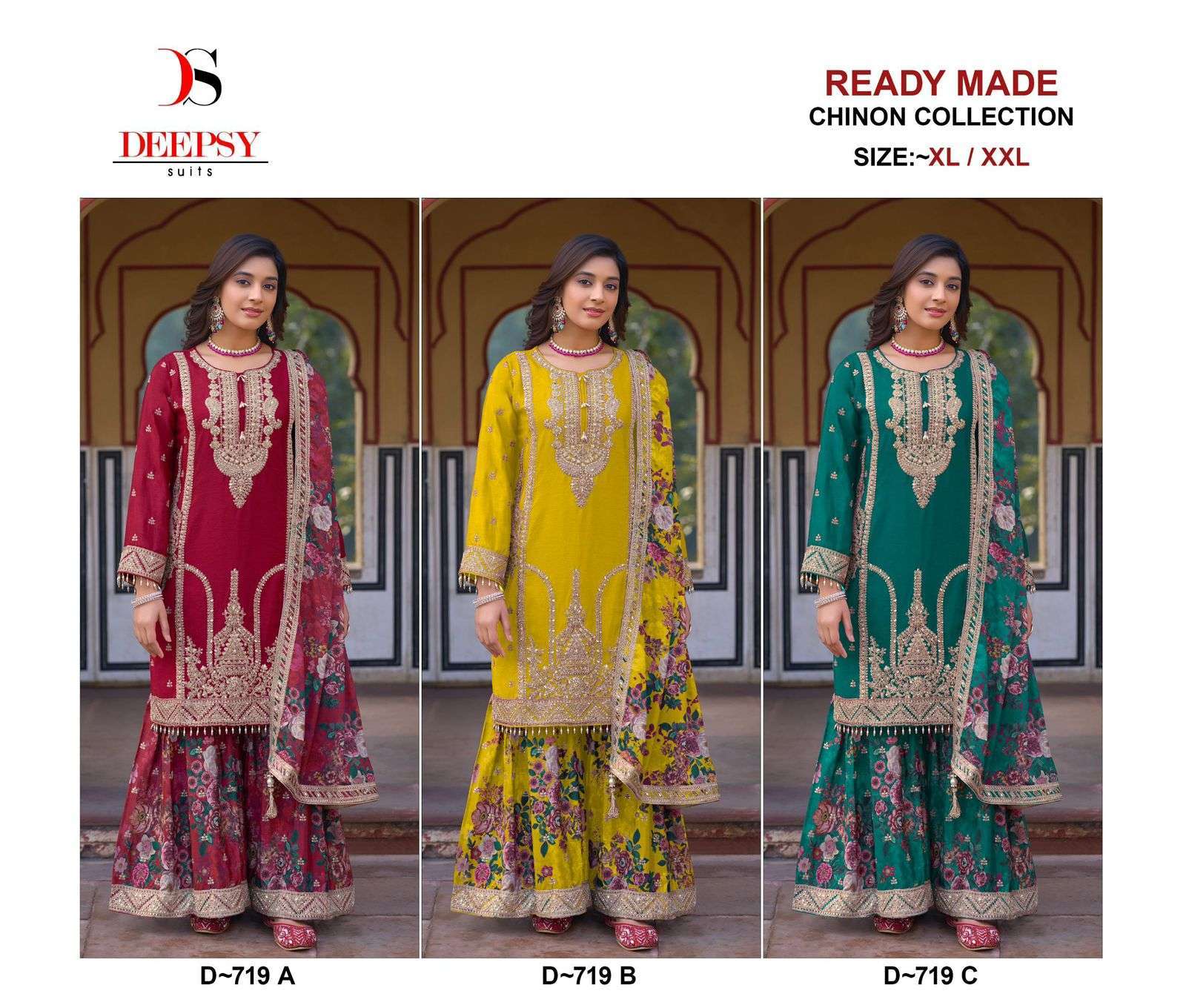 DEEPSY D 719 COLORS DESIGNER SHARARA STYLE PAKISTANI DRESS SUPPLIER 2025
