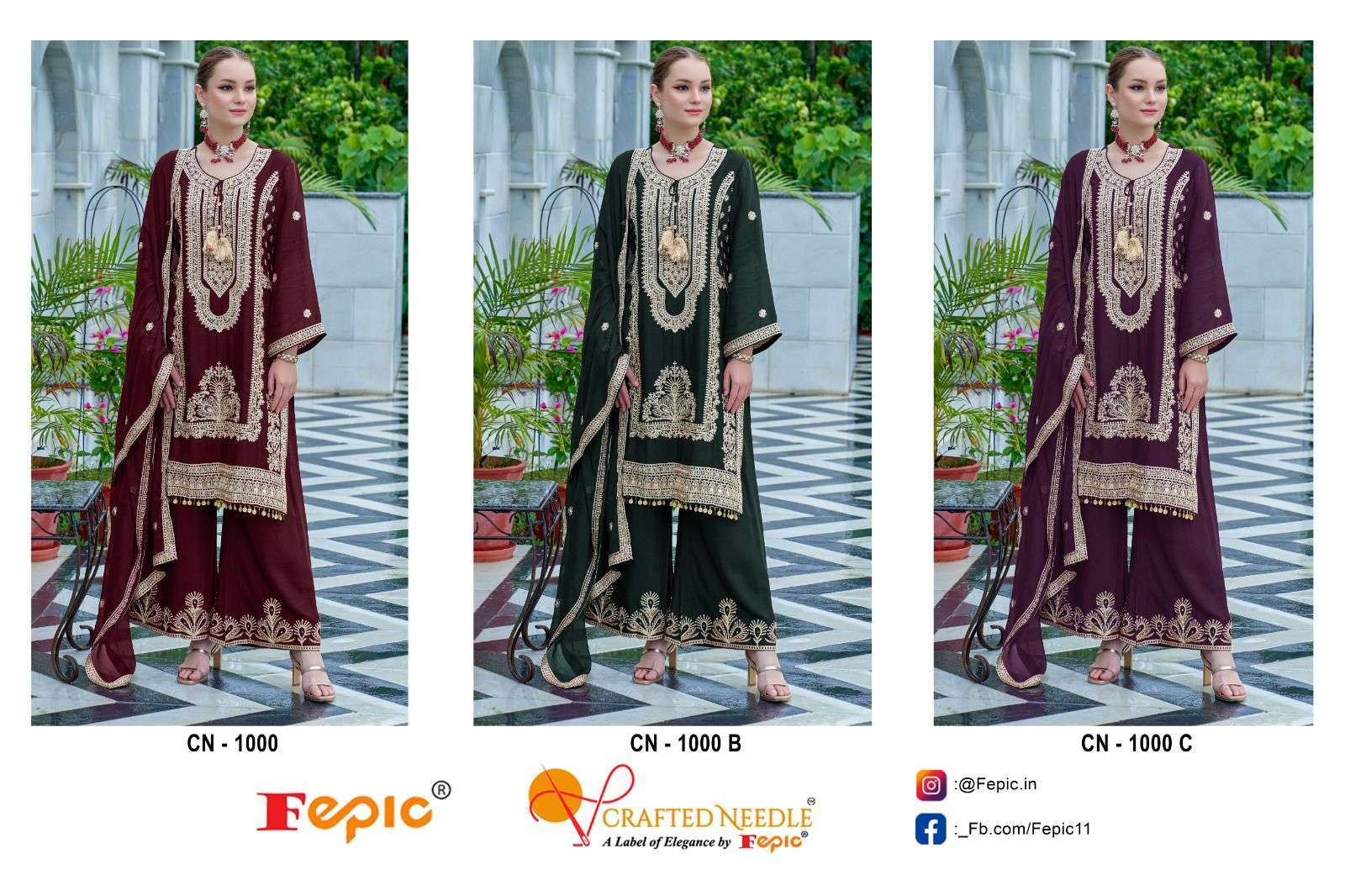 FEPIC CN 1000 COLORS PAKISTANI PALAZOO SUIT COLLECTION BEST RATE 2025