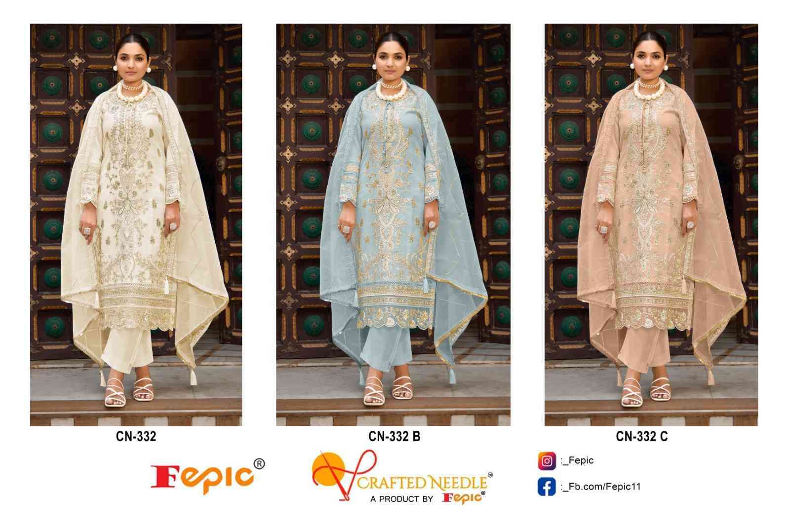 FEPIC CN 332 COLORS PAKISTANI DESIGNER SUIT COLLECTION BEST RATE DEALER 2025