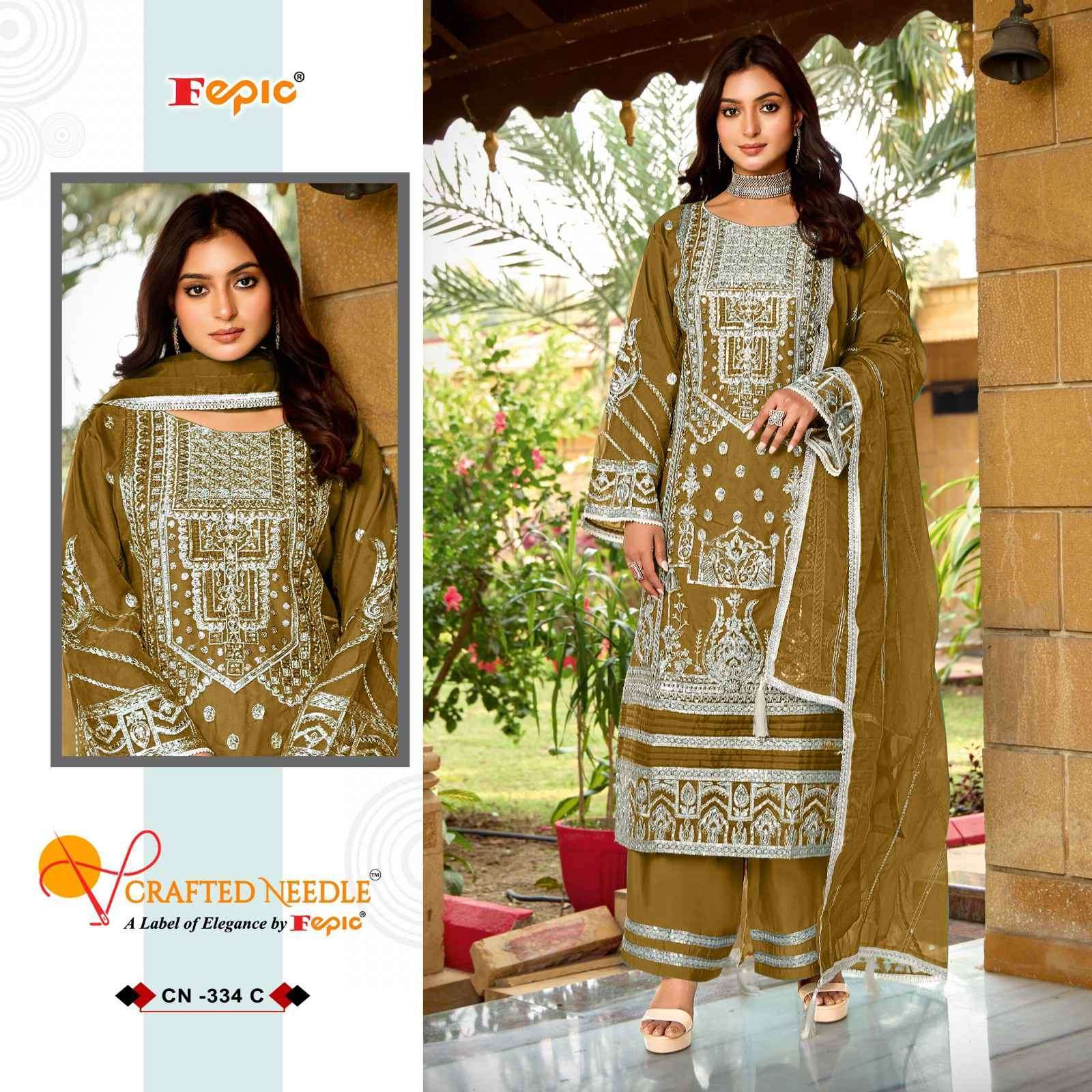 FEPIC CN 334 COLORS DESIGNER ORGANZA PAKISTANI SUIT COLLECTION BEST RATE DEALER 