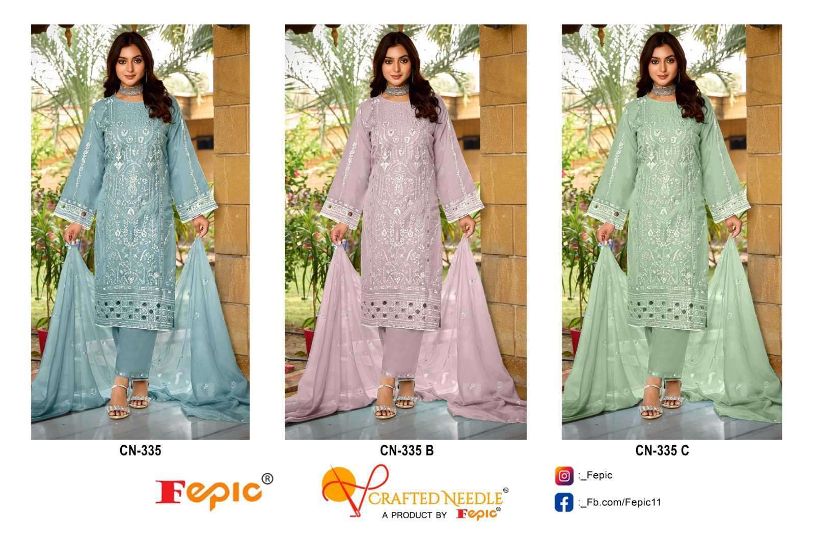 FEPIC CN 335 COLORS PARTYWEAR PAKISTANI DRESS WHOLESALER 2025