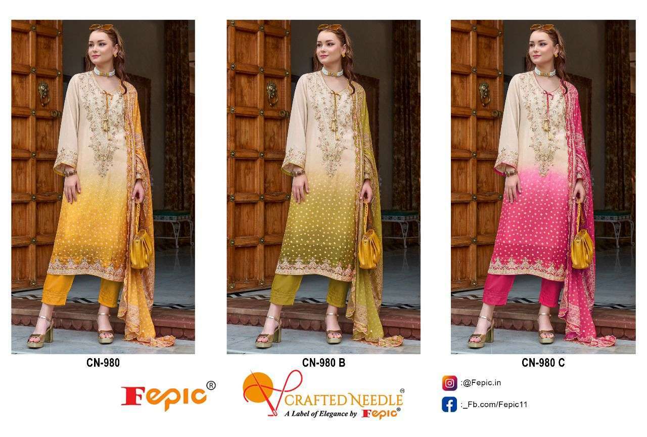 FEPIC CN 980 COLORS DESIGNER CHINON PAKISTANI DRESS COLLECTION BEST RATE DEALER 2025