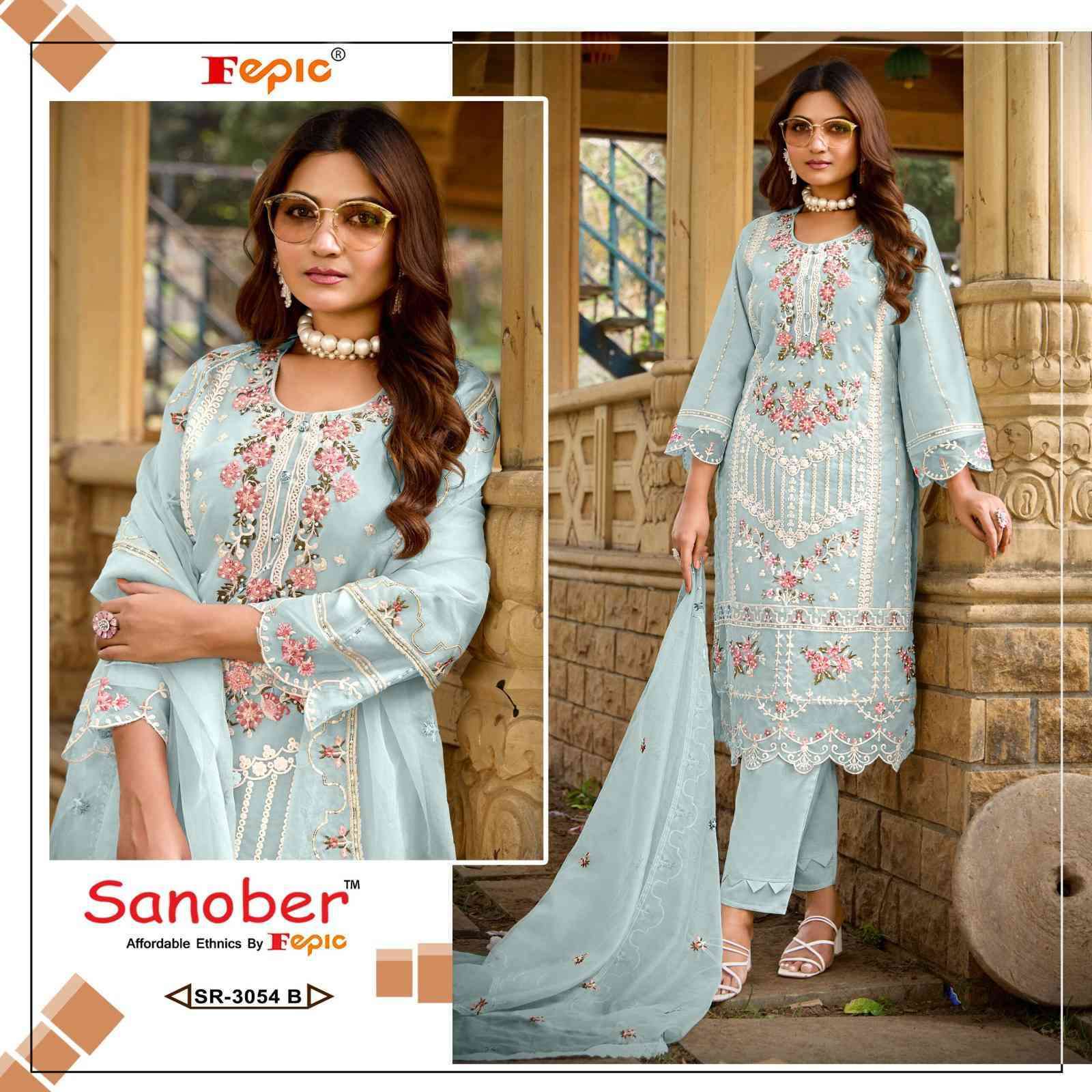 FEPIC SR 3045 COLORS FANCY ORGANZA PAKISTANI SUIT EXPORTER 2025