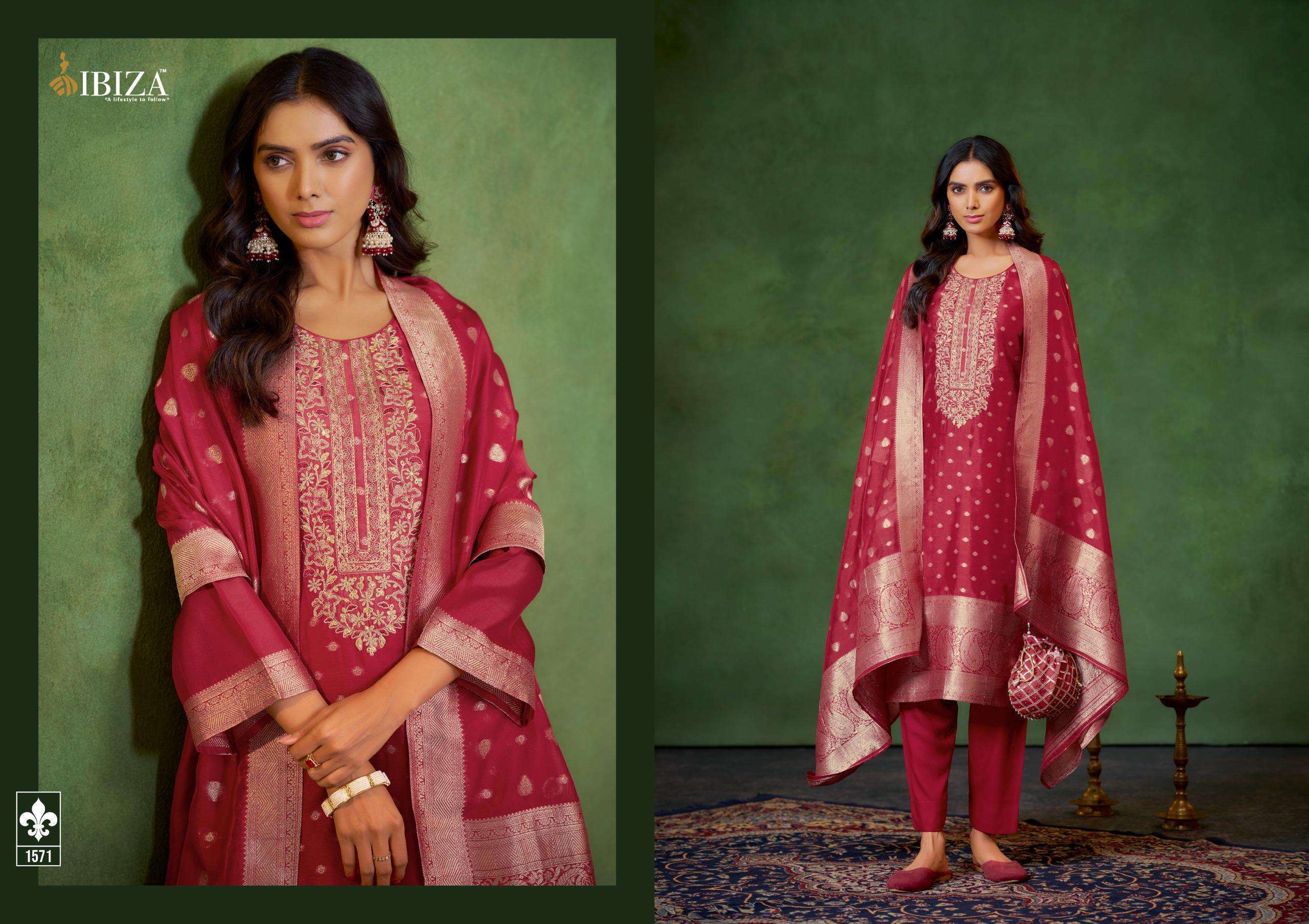 IBIZA LIFESTYLE PRAKRITI PARTY WEAR DESIGNER SILK SUIT CATALOGUE WHOLESALER 2025