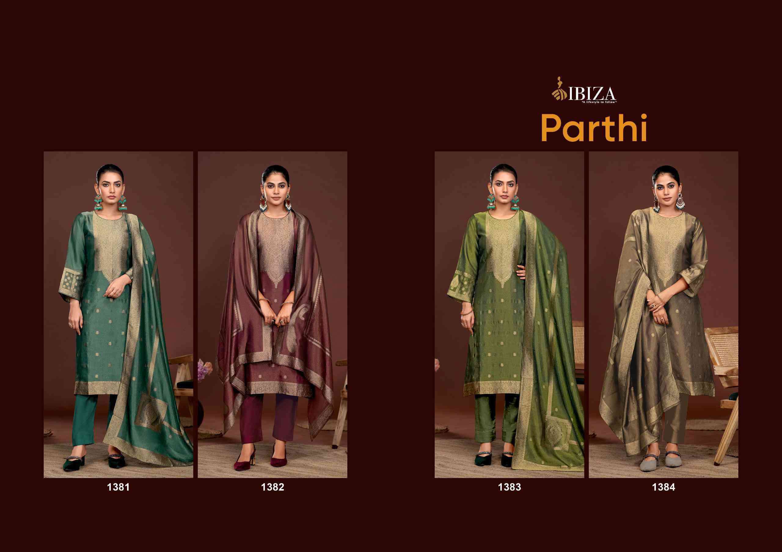 IBIZA PARTHI PARTYWEAR STYLE BANGLORY SILK SUIT CATALOG BEST RATE DEALER 2025