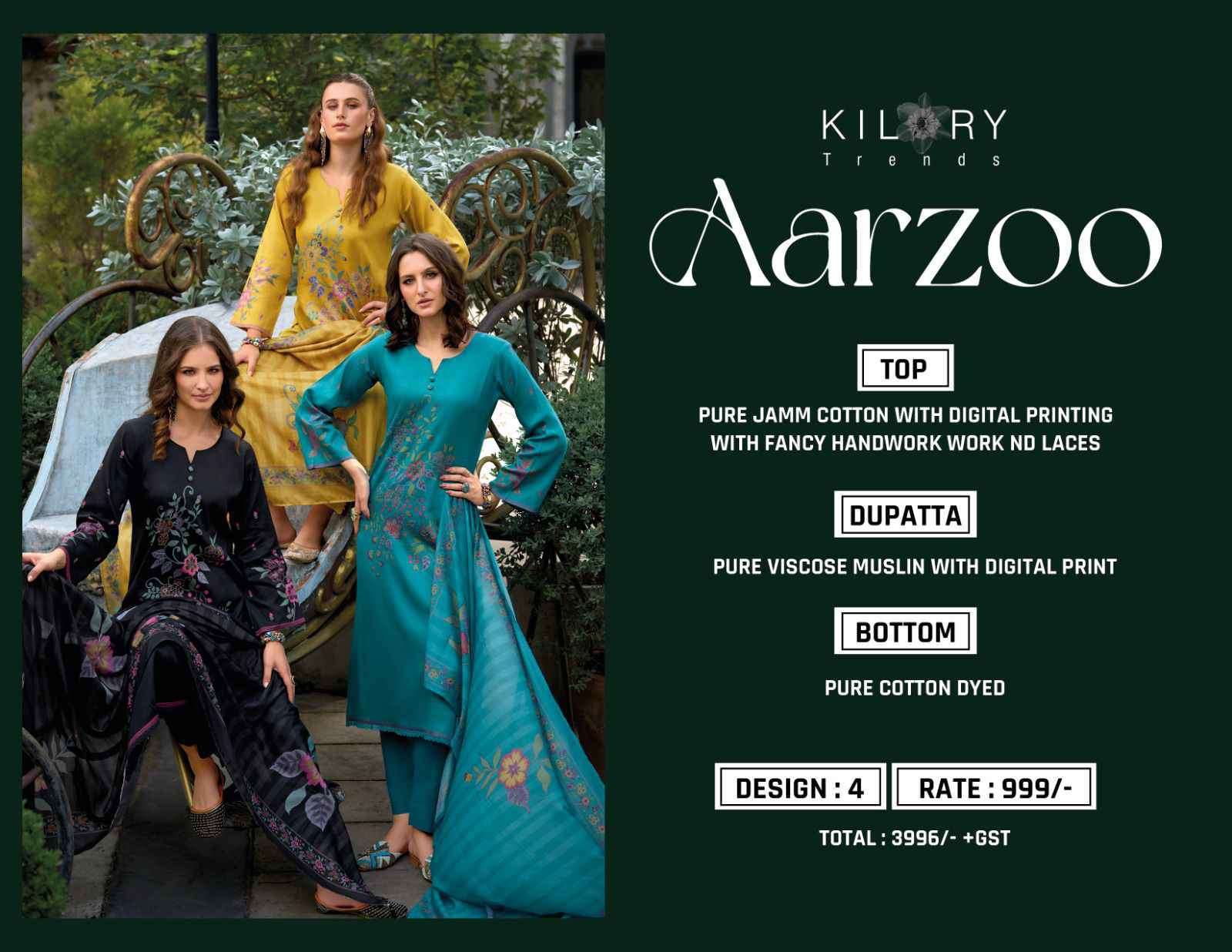 KILORY AARZOO PURE JAM COTTON SUIT CATALOG SUPPLIER 2025