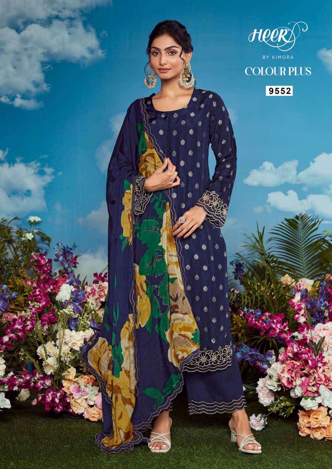 KIMORA HEER COLORS PLUS PARTYWEAR STYLE MUSLIN LADIES SUIT COLLECTION BEST RATE DEALER 2025